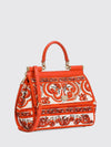 sicily mini handbag in cotton with maiolica print