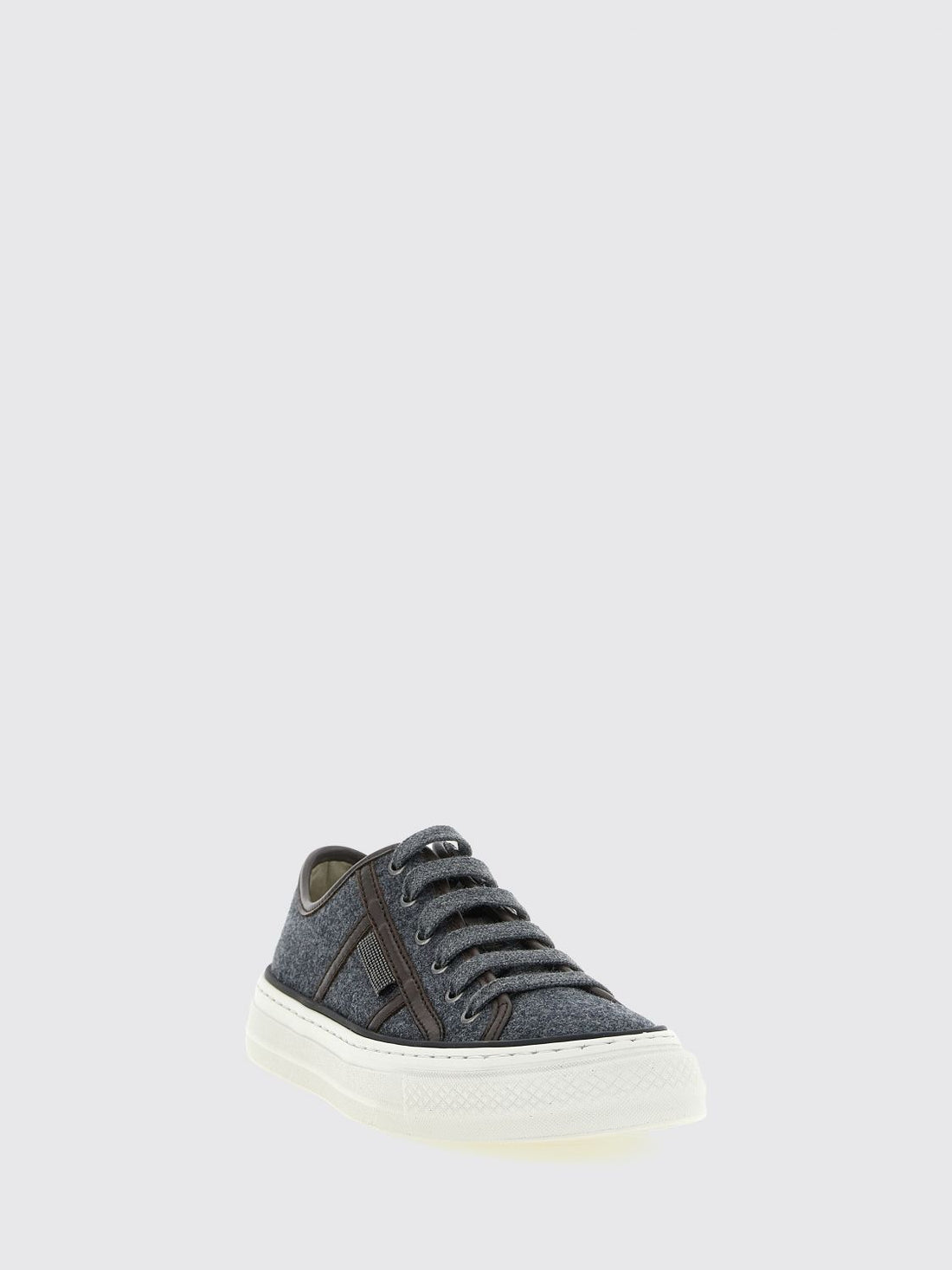 BRUNELLO CUCINELLI 36 virgin wool platform sneakers with monili embellishment