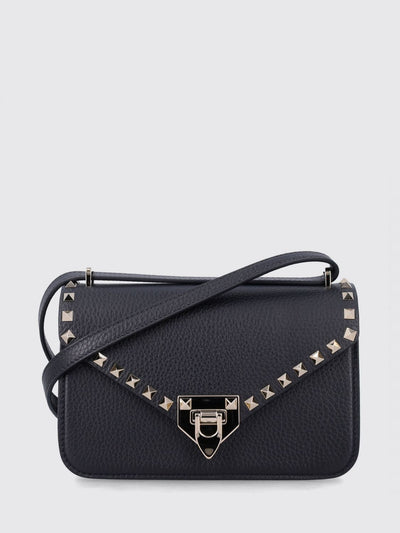 rockstud grained calfskin leather crossbody bag