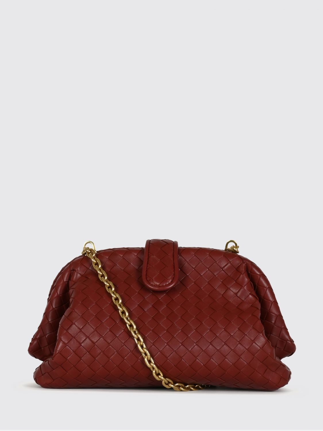 lauren 1980 intrecciato lambskin clutch with strap