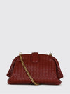 lauren 1980 intrecciato lambskin clutch with strap