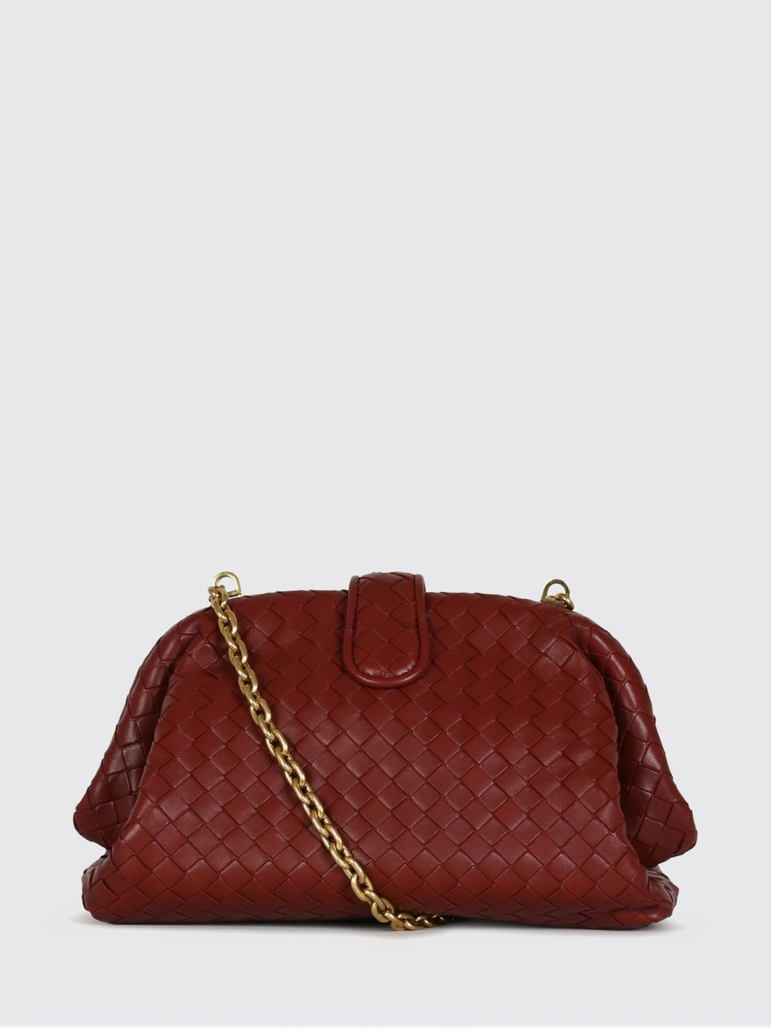lauren 1980 intrecciato lambskin clutch with strap