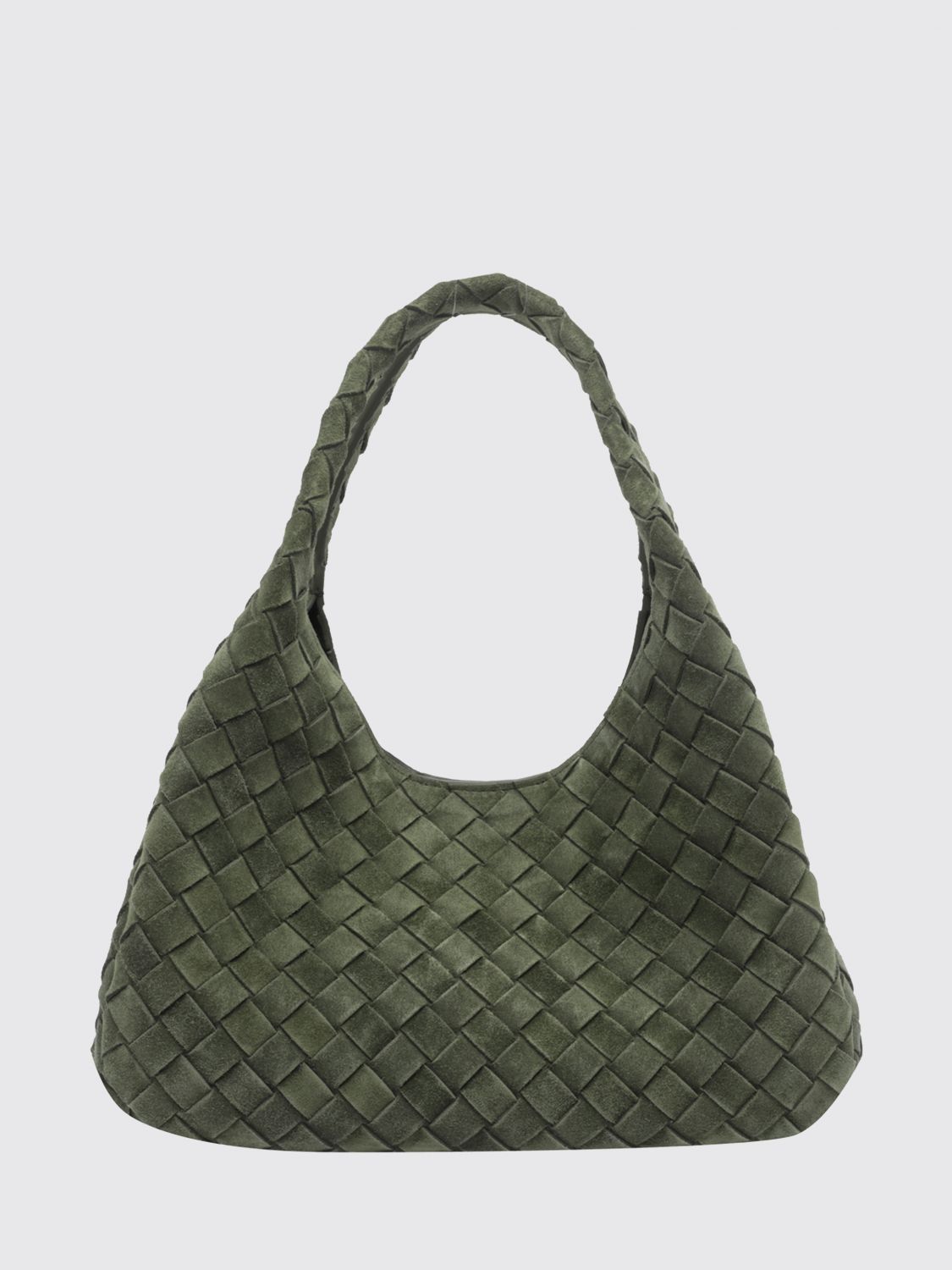 campana intrecciato suede calfskin shoulder bag