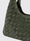 campana intrecciato suede calfskin shoulder bag