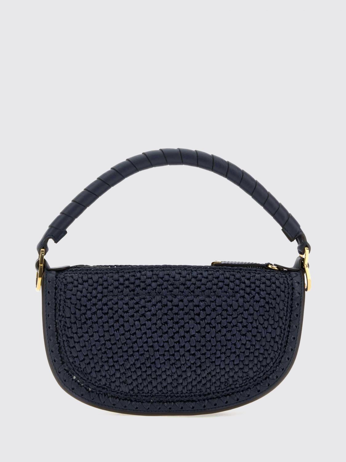 marcie small hobo bag chloé in raffia with braided leather handle