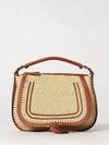 marcie shoulder bag chloé in raffia and leather with braided handle