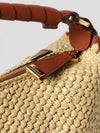marcie shoulder bag chloé in raffia and leather with braided handle