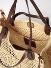 iconic bag chloé in crochet raffia with embroidered logo and four handles
