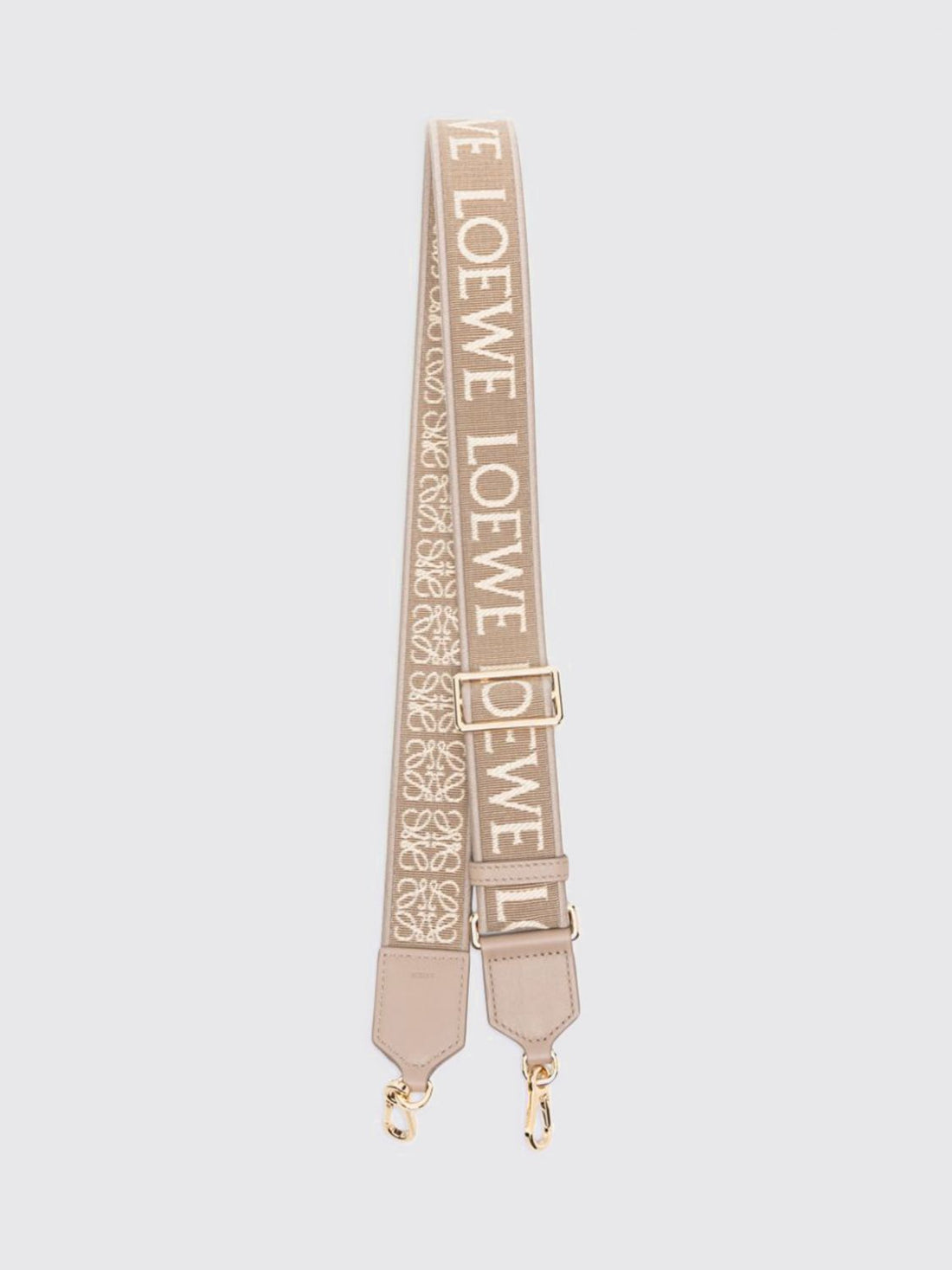 LOEWE OS adjustable canvas and leather shoulder strap with jacquard logo