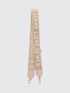 adjustable canvas and leather shoulder strap with jacquard logo