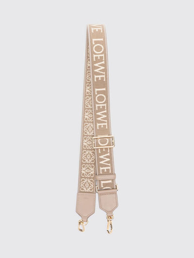 adjustable canvas and leather shoulder strap with jacquard logo