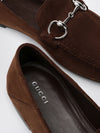suede loafers with horsebit detail