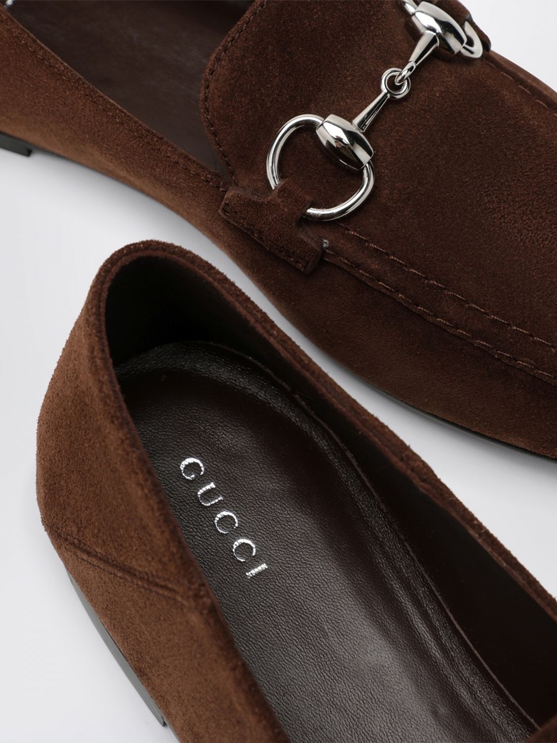 suede loafers with horsebit detail