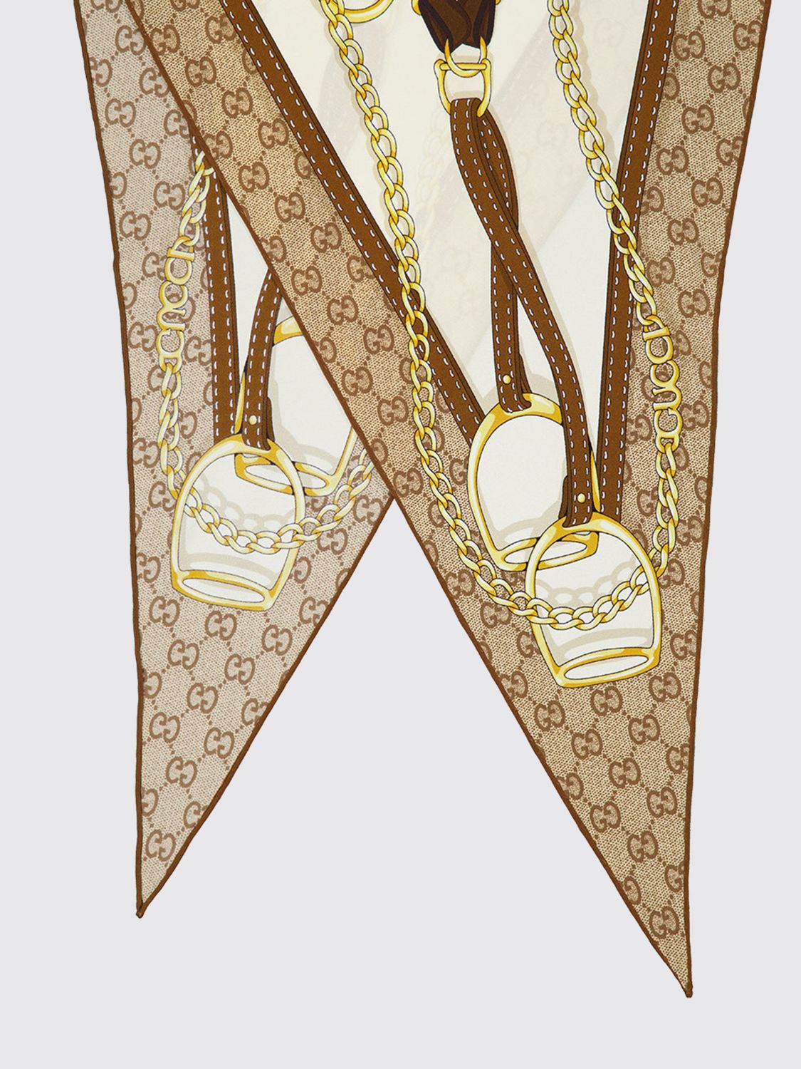 silk belt with gg monogram print and horsebit detail