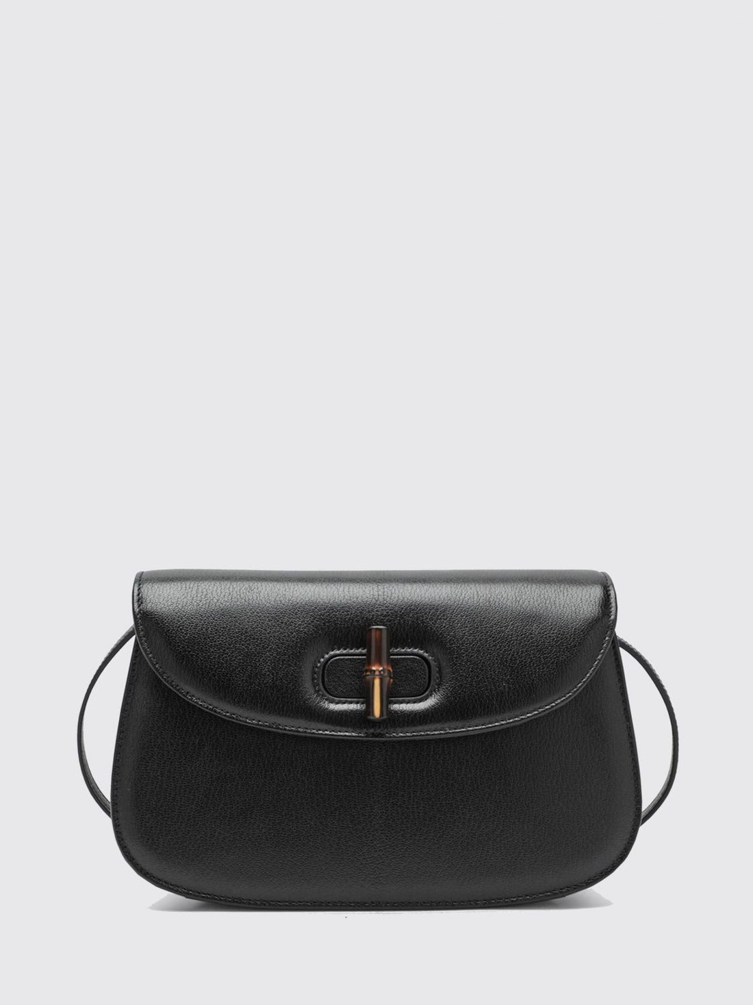 GUCCI OS bamboo small goat leather shoulder bag with turn-lock closure