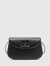 bamboo small goat leather shoulder bag with turn-lock closure