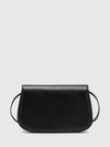 bamboo small goat leather shoulder bag with turn-lock closure