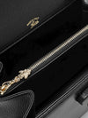 bamboo small goat leather shoulder bag with turn-lock closure