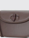 goat leather shoulder bag with turn-lock closure and detachable strap