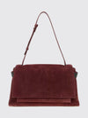 suede shoulder bag with monili embellishment