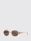 pink acetate cat-eye sunglasses with lettering logo