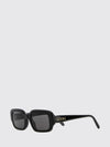 slim rectangular cat-eye sunglasses in black acetate