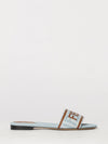 sunshine low-heeled cotton denim mules with applied logo