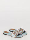 sunshine low-heeled cotton denim mules with applied logo