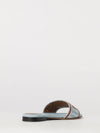 sunshine low-heeled cotton denim mules with applied logo