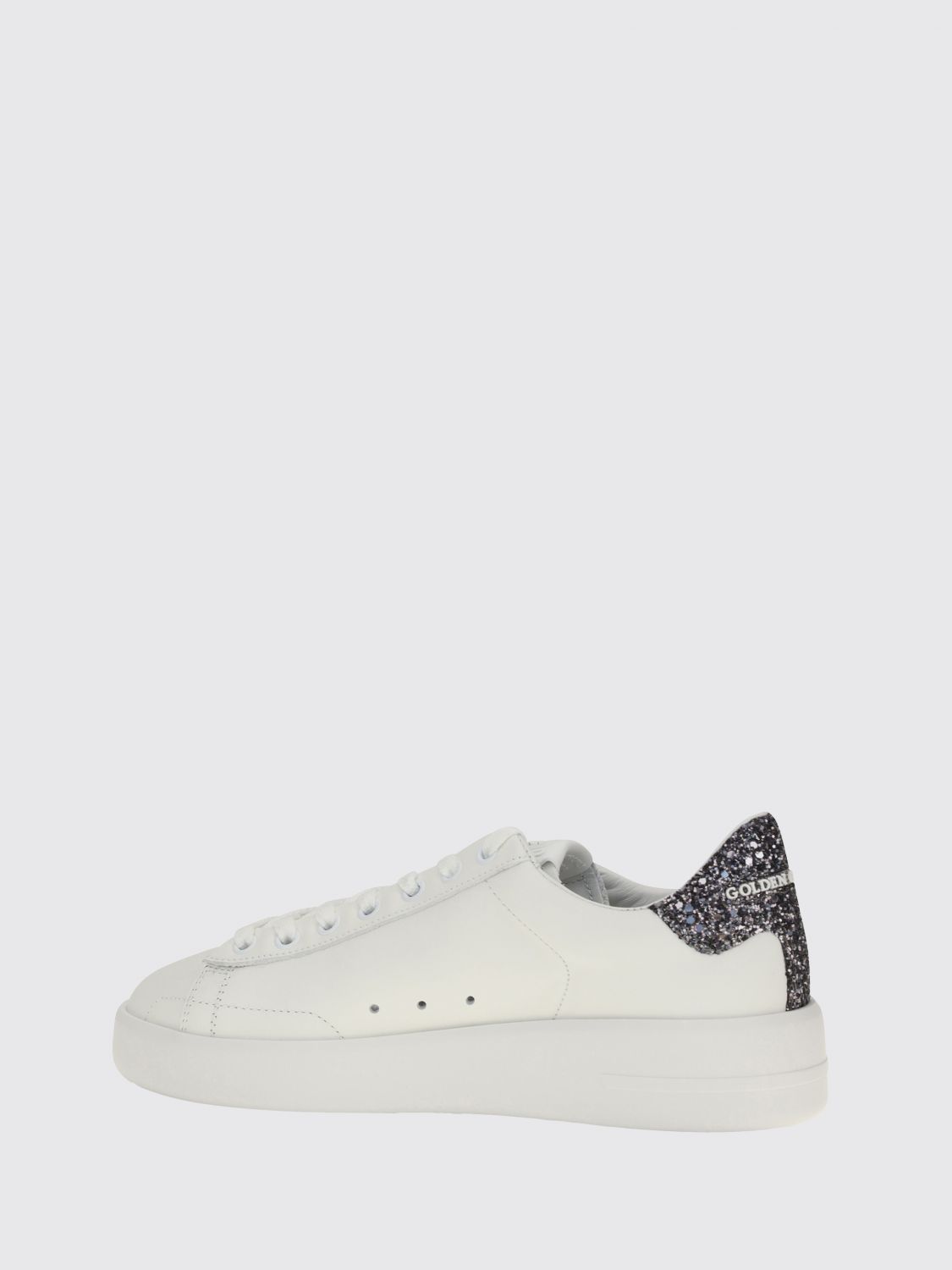 pure-star leather and glitter fabric sneakers with embroidery