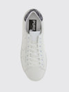 pure-star leather and glitter fabric sneakers with embroidery