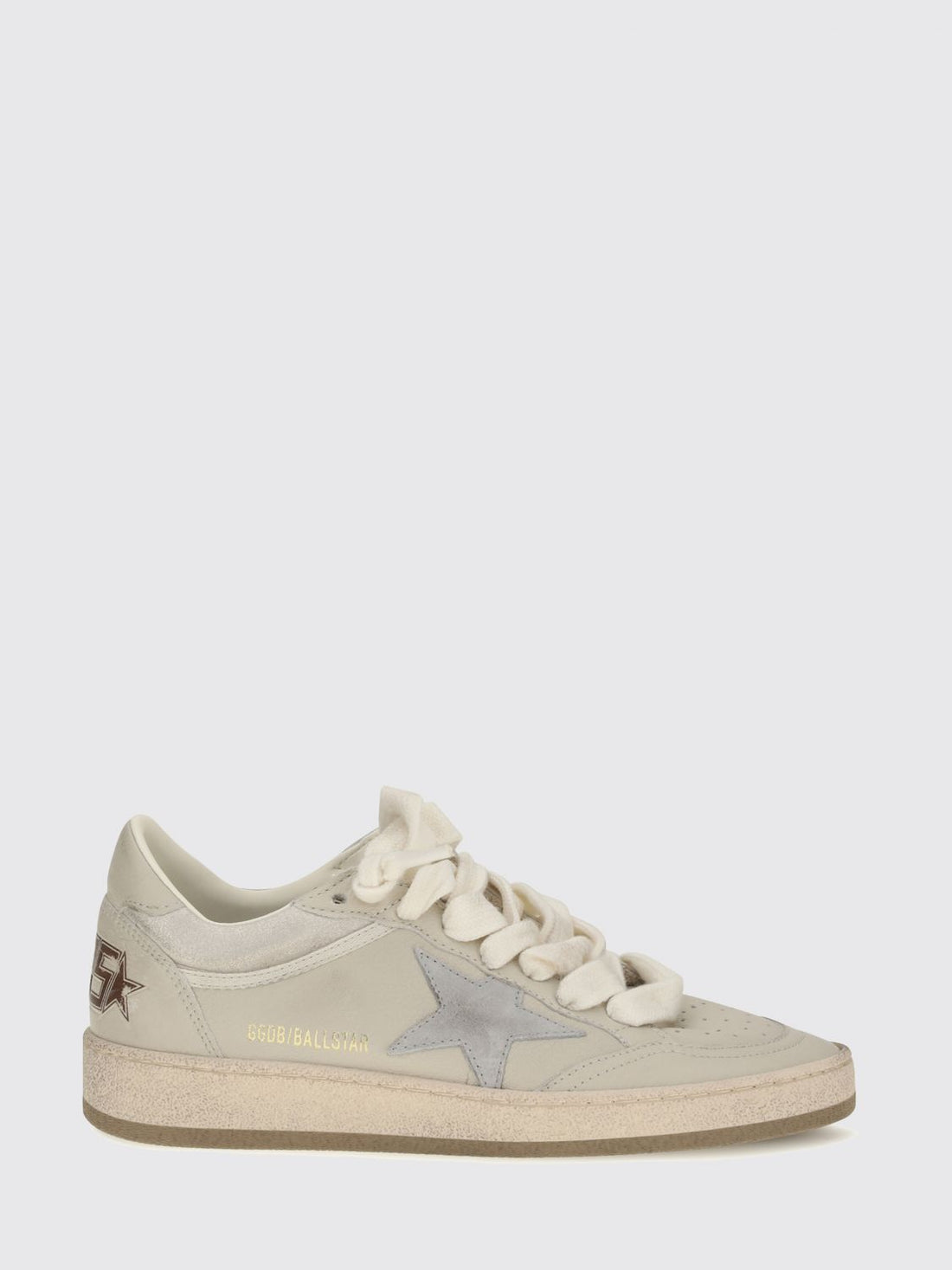 GOLDEN GOOSE 35 ball star distressed laminated leather sneakers with contrast logo