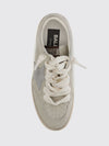 ball star distressed laminated leather sneakers with contrast logo