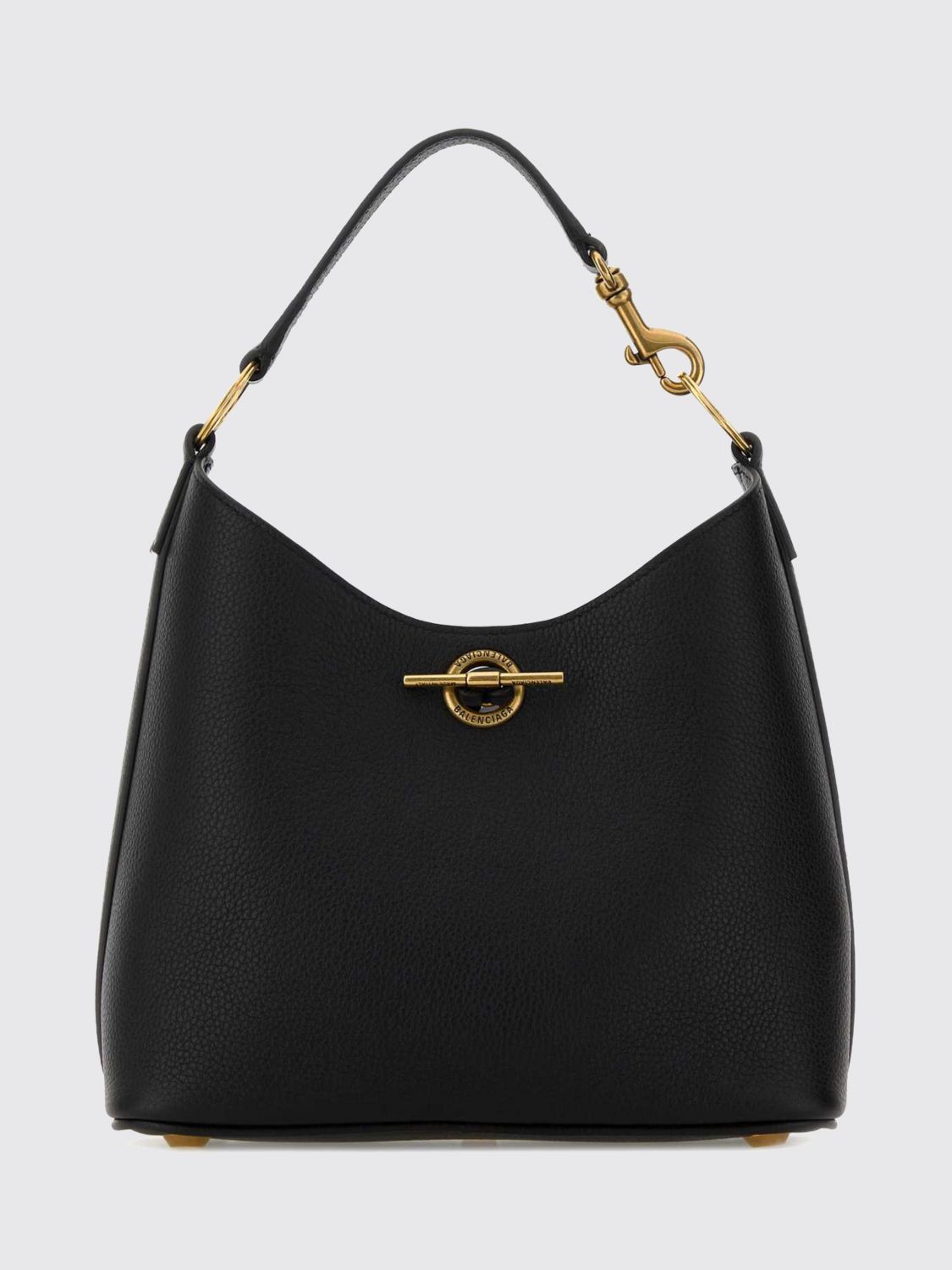 carrie grained leather mini handbag with hook closure and flat handle