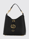 carrie grained leather mini handbag with hook closure and flat handle