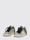 ball star leather and glitter fabric sneakers with used effect