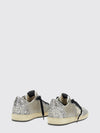 ball star leather and glitter fabric sneakers with used effect