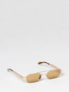 aviator metal sunglasses with double bridge and tortoiseshell temples