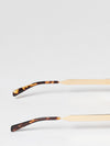 aviator metal sunglasses with double bridge and tortoiseshell temples