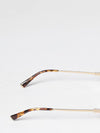 oval metal sunglasses with bridge and tortoiseshell temples