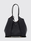 t timeless grained calfskin shoulder bag with double handle