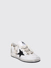 ball star leather and glitter fabric sneakers with used effect