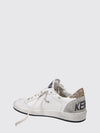ball star leather and glitter fabric sneakers with used effect