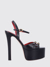 crasher leather sandals with stiletto heel and platform