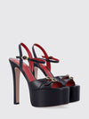 crasher leather sandals with stiletto heel and platform