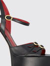 crasher leather sandals with stiletto heel and platform
