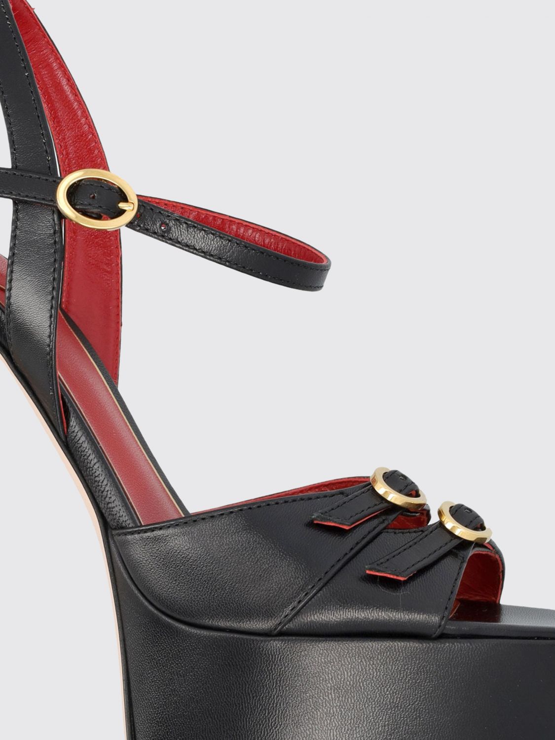 crasher leather sandals with stiletto heel and platform