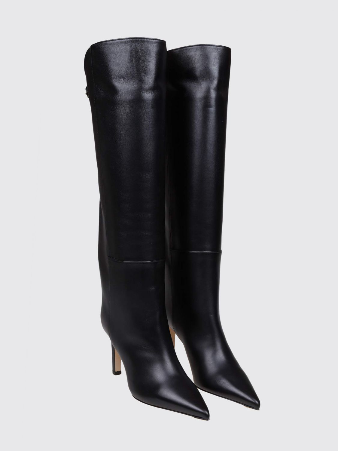 alizze leather knee-high boots with stiletto heel