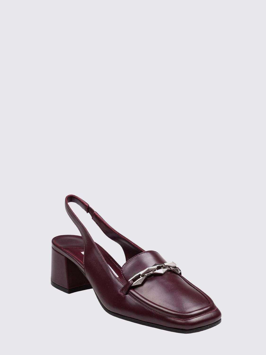 diamond tilda smooth leather slingbacks with horsebit and low heel