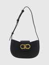 small calfskin leather crossbody bag with gancini clasp